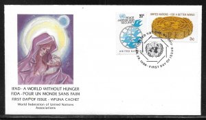 United Nations NY 521 3c 1988 Definitive WFUNA Cachet FDC First Day Cover