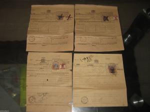 India 4 Diff. Telegraphic MO Telegram Forms to Pakistan with High Value Stamps D