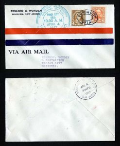 # 556 + 558 CAM #3 First Flight cover, Ponca City, OK - Kansas City, MO 4-4-1927