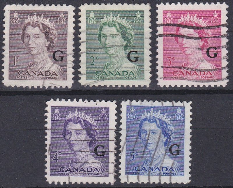 Canada Sc #O33-O37 Used