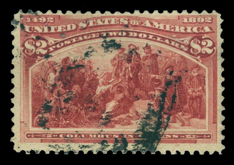 US 1893 COLUMBUS - COLUMBIAN Expo.  $2.00 red brown  Scott  242 used F/VF