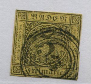 GERMANY BADEN 2  USED