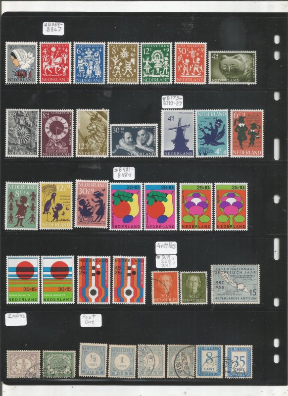 NETHERLANDS COLLECTION ON STOCK SHEET, MINT/USED