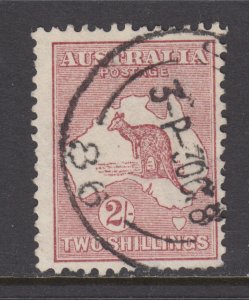 Australia Sc 53 used. 1924 2sh violet brown Kangaroo, Perf 12, F-VF