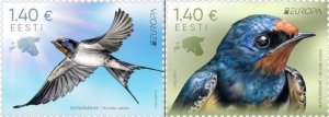 Estonia 2019 Europa CEPT National birds Swallow set of 2 stamps MNH