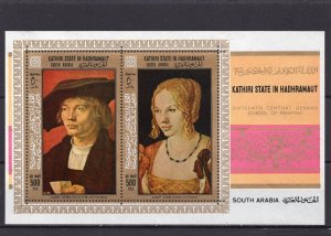 ADEN/KATHIRI 1968 PAINTINGS BY DURER S/S MNH