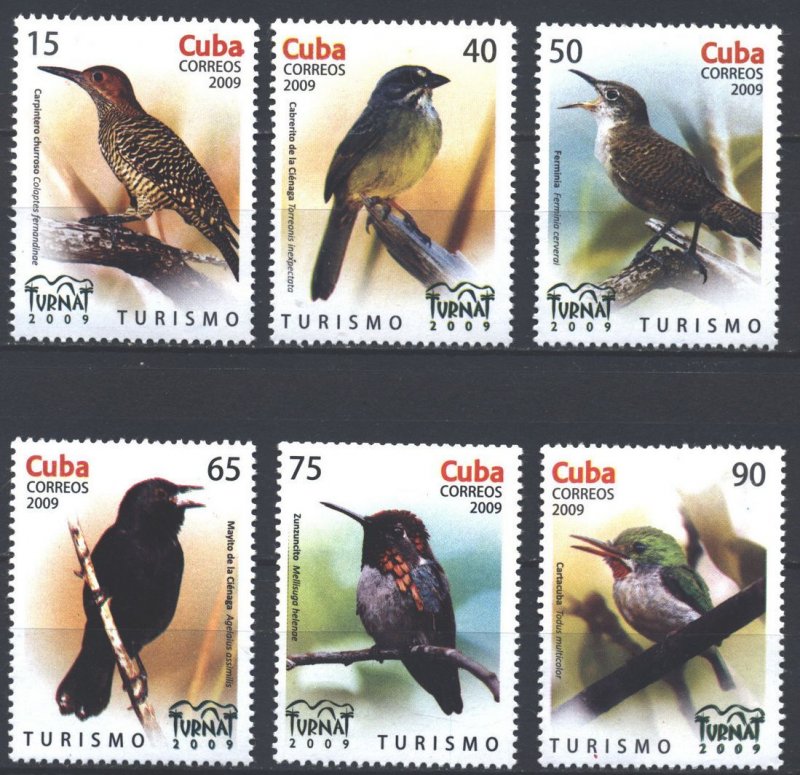 CUBA Sc# 5012-5017  TROPICAL BIRDS tourism CPL SET of 6    2009 MNH mint