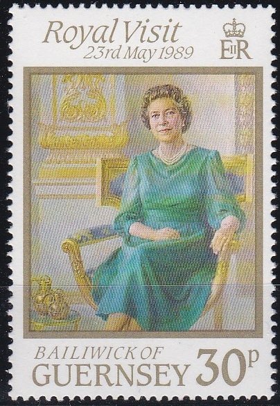 GUERNSEY 1989 - QEII visit    MNH set # 410