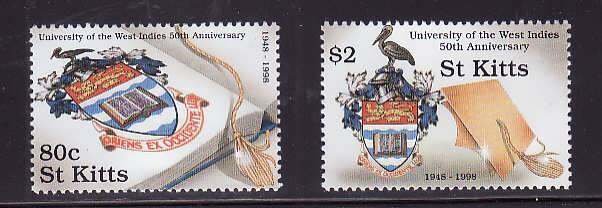 St. Kitts-Sc#453-4- id7-unsed NH set-University of the West Indies-1998-