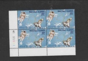 MARSHALL ISLANDS #C21 1988 SPACE SHUTTLE MINT VF NH P/B4 bb