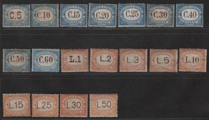 San Marino Sc#J19-J36 M/H/F-VF, complete set, some have foxing