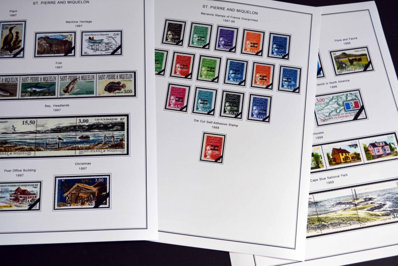 Color Printed ST Pierre and Miquelon 1885-2010 Stamp Album Pages