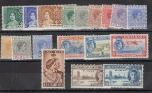 Bahamas KGVI 1938/48 Sets x 3 To 1/- MLH J9547