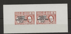 GB local issue Calf of Man 1968 Olympics on Churchill 3m 4m mini sheet    MNH