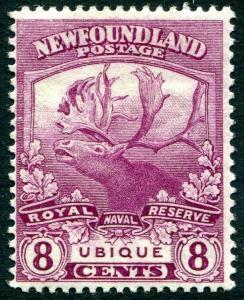 NEWFOUNDLAND-1919 8c Bright Magenta Sg 136 MOUNTED MINT V28986