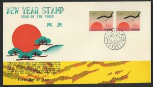 Ryukyu Islands 1961 Greeting Year of the Tiger First Day Cover