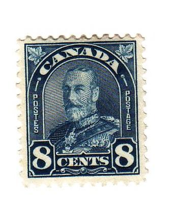 Canada Sc 171 1930 8c dark blue George V Arch Issue stamp mint