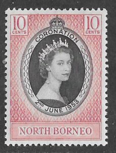 North Borneo # 260  QE II Coronation 1953(1)   Mint NH