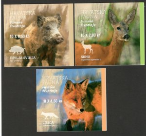 CROATIA-MNH** BOOKLET-CROATIAN FAUNA-WOODLAND ANIMALS-ROE DEER, FOX, BOAR-2015.