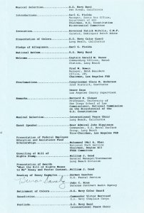 US Constitution B. C. 2nd Day Ceremony Prog #2421 Bill/Rights Long Beach Naval