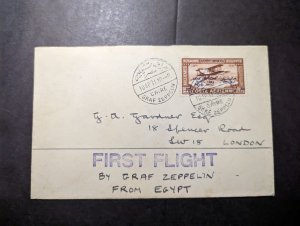 1931 Egypt Airmail LZ 127 Graf Zeppelin FFC Cover Cairo to London England