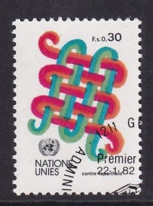 United Nations  Geneva  #105 cancelled 1982  anti-apartheid  30c