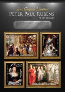 CENTRAFRICAINE 2013 SHEET PAUL RUBENS ART PAINTINGS