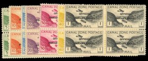 United States Possessions, Canal Zone #CO1-7 Cat$376, 1941-42 Air Post Offici...