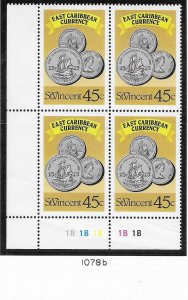 St.Vincent  #1079b  East Caribbean Currency Block of 4 (MNH) CV $1.20