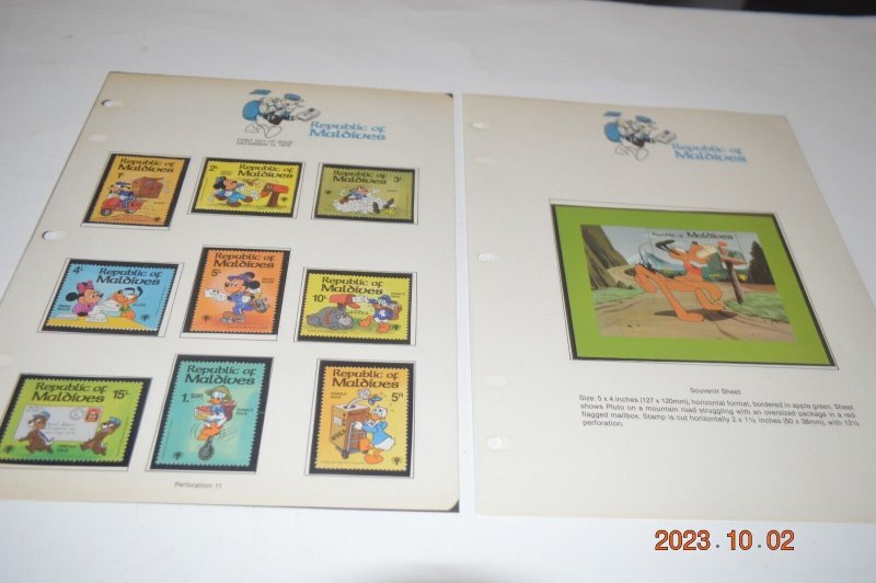 The Disney World of Postage Stamps Album mnh stamps and souvenir sheets