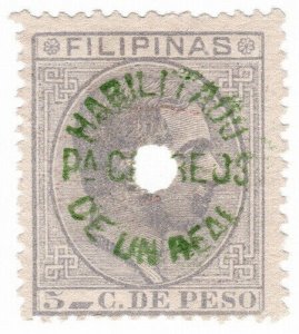 (I.B) Philippines Telegraphs : 5c Olive-Grey (postal overprint)