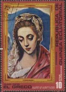 Equatorial Guinea 7651 (u cto, nh) 10p Virgin of Good Milk, by El Greco (1972)