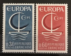 France 1966 #1163-4, Europa, Wholesale Lot of 5, MNH, CV $2.75