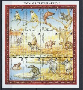 Gambia 1359 MNH 1993 Various Wildlife sheet