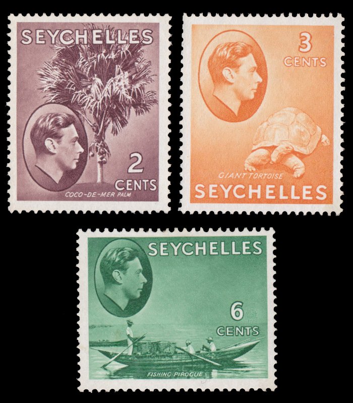 BRITISH SEYCHELLES YEAR 1938 - 41. SCOTT # 125 - 129B. UNUSED