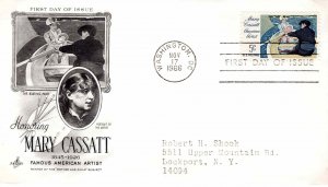 USA 1966 FDC Sc 1322 Mary Cassatt Artist Artcraft Cachet Washington DC