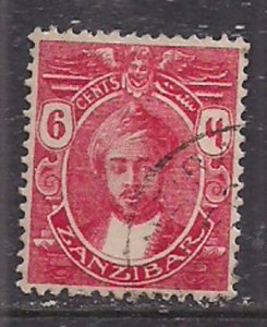 Zanzibar 1914-22 KGV 6c Red used SG 263 ( H670 )