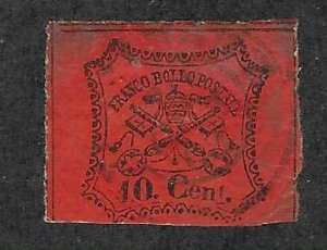 Roman States #15 10c  Papal Arms (U) CV  $105.00