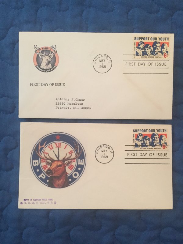 2 FDC Elks clubs