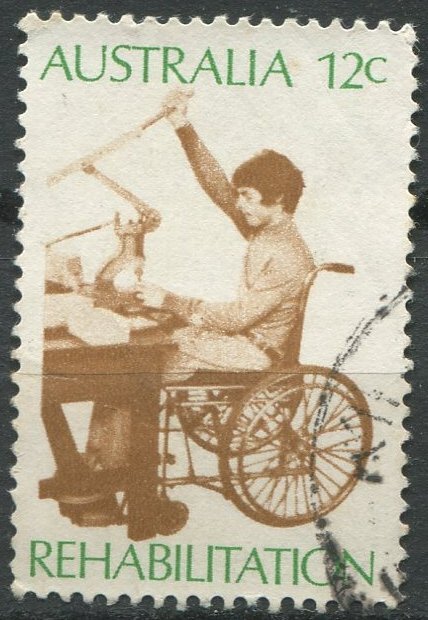 Australia Sc#523 Used, 12c grn & brn, Rehabilitation of the Disabled (1972)