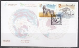 Canada Scott 1691-2 FDC - 2005 Wildlife Definitives