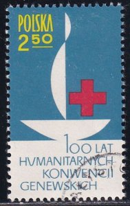 Poland 1963 Sc 1133 International Red Cross Centenary Emblem Stamp Used