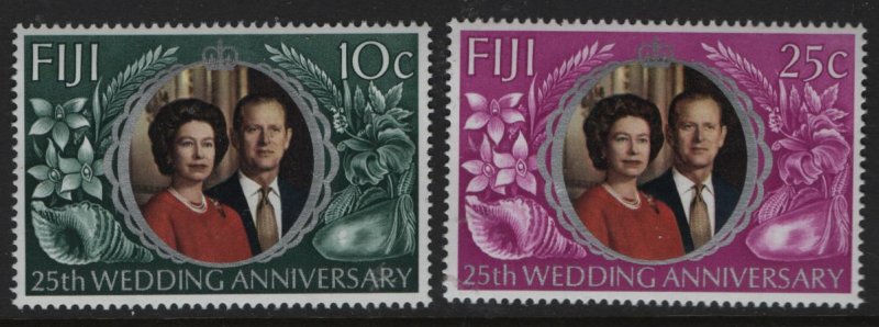 FIJI  328-329 MNH SILVER WEDDING SET 1972