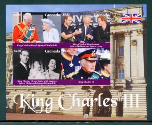 GRENADA 2022 KING CHARLES III  IMPERF SHEET MINT NH