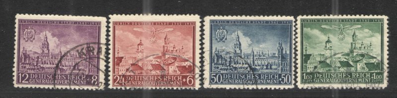 Germany - Occupied Poland 1942 Sc# NB15-NB18 Used G/VG