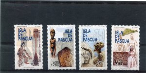 Chile 2000 STONE STATUE AZTECS set (4) Perforated Mint (NH)