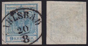 Austria - 1850 - Scott #5 - used - Type I - CARLSBAD oval pmk Czech Republic