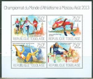 TOGO  2013 CHAMPION ATHLETES OF THE MOSCOW 2013 GAMES  SHEET MINT NH