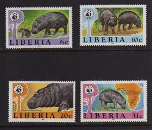 Liberia 1984 Sc 1009-1012 WWF set MNH