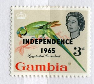 GAMBIA; 1965 early QEII Independence Bird issue fine Mint hinged 3d. value